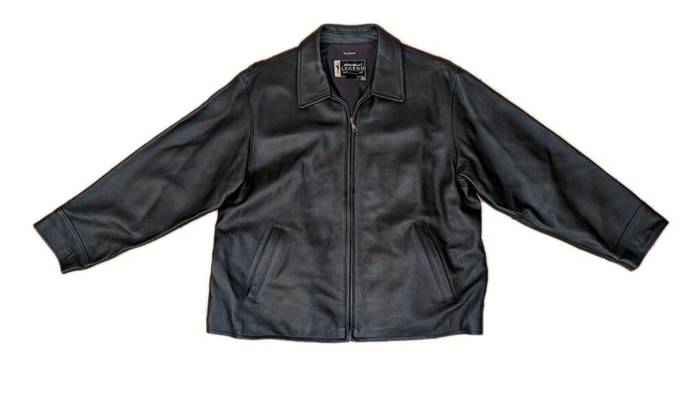 Vintage Eddie Bauer Womens XXL 2XL Stine Brown Leather Legend Classic Jacket EUC